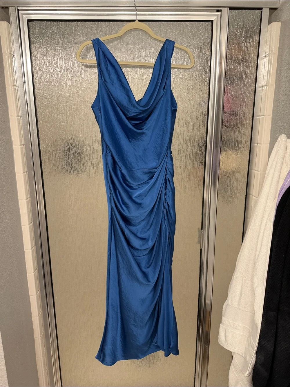 Abercrombie & Fitch Royal Blue Cowl Neck Maxi Dress
